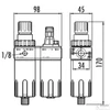 Kép 2/2 - Z levegőelőkészítő komplett egység GAV 1/4" FRL-180