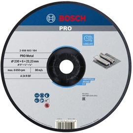 Bosch csiszolótárcsa 230 x 22,23 x 6,0mm szénacélhoz A24 P BF