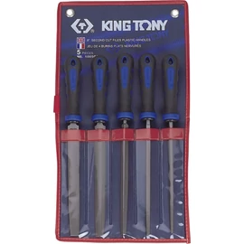 KING TONY Reszelő készlet műanyag nyéllel 200 mm,5 részes