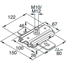 Tyco ES1MV csúszótalp horganyzotTyco       max.elmozdulás:80mm