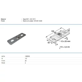 Tyco alaplap 40x130mm 1/2½