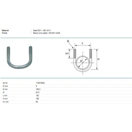 Tyco U-kengyel P170 M12 168,3mm         alátéTyco nélkül