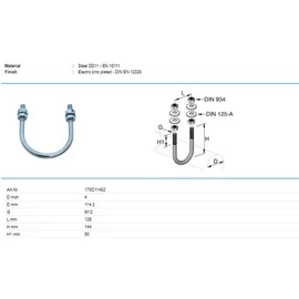 Tyco U-kengyel 170C M12 114,3mm