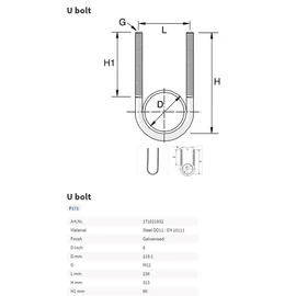 Grinnell U-bolTyco P171 219.1mm - M12