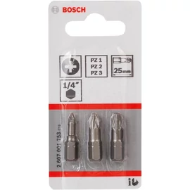 BOSCH Csavarbehajtó bit hegy PZ1,2,3 szett