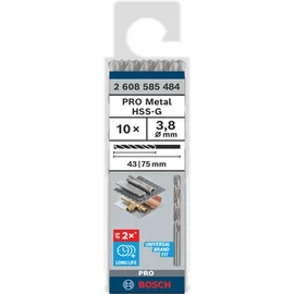 Bosch HSS-G FÉMFÚRÓ STD 3,8 x 43 x 75 mm 10 db/csomag