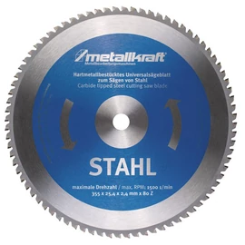 Optimum Metallkraft körfűrésztárcsa acélhoz 355 x 2.4 x 25.4 mm T80