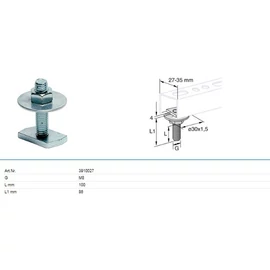 Tyco Kalapács fejű csavar M8x100 alátéttel 30x1,5mm EZP