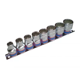 KING TONY Dugókulcs készlet 1/2", tartósínen 12 szög 10-22 mm 8 részes