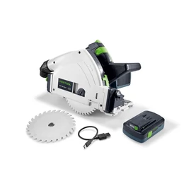 Festool TSC 55 K akkus merülőfűrész játék, állítható vágásmélység és Original Sound funkció. Levehető akkumulátor és USB-C töltés