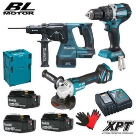 Makita DLX3119TJ 18V LXT Li-ion BL szett DHP484+DHR243+DGA513+3x5,0Ah MP2,4