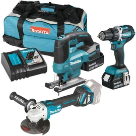 Makita DLX3152TX1 18V LXT Li-Ion gépszett DDF484+DJV180+DGA511+DML802 2x5,0 Ah + RC