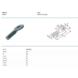 Tyco Szemes csavar  M8X25MM EZP