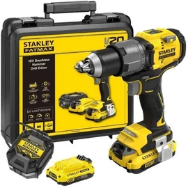 STANLEY SFM V20 akkus fúró-csavarozó, szénkefementes, 2Ah akku szett