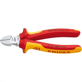 Knipex szigetelt oldalcsípő fogó, kétkomponensű nyél, 1000V