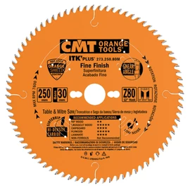 CMT ipari ITK PLUS hasító fűrészlap HW 250X2.4X30 Z=80 ATB+S