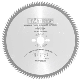 CMT színesfém és bútorlap vágó fűrész tárcsa, 165X2.2/1.6X20 Z56 TCG-6° NEG