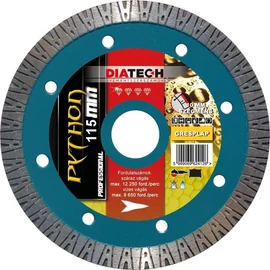 Diatech Pyton 115x1,2x22 gyémánttárcsa     greslap,gránitlap,kerámia