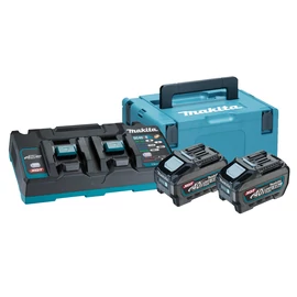 Makita 2db 40Vmax 5,0Ah Li-Ion akkumulátor + duplaportos akkutöltö Makpac kofferban. (BL4050F, DC40RB)
