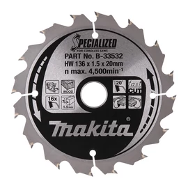 Makita körfűrészlap akkus FA 136x20mm Z16