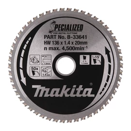 Makita körfűrészlap akkus 136x20mm Z50 FÉM