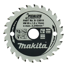 Makita körfűrészlap LAMINÁLT 85x15 Z24
