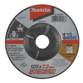 Makita csiszolótárcsa INOX 125x7,2mm A24S LONG LIFE