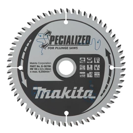 Makita körfűrészlap merülő 165x20mm Z60 MDF(Hi-ATB)