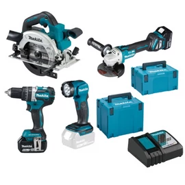 Makita DLX4154TJ 18V LXT Li-ion BL akkus gépszett DHP484+DGA513+DHS661+DML815 2x5,0Ah MP3,4