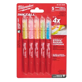 Milwaukee INKZALL™ Szövegkiemelő Színes (5 darabos kiszerelés) 1 db