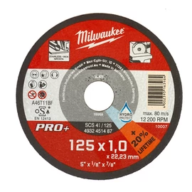 Milwaukee Vágókorong fémhez 125X1 Egyenes SC41 PRO+ /1 db