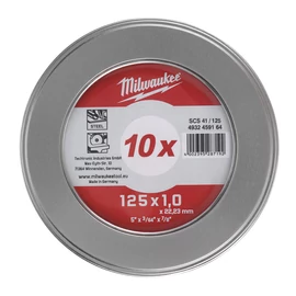 Milwaukee Vágókorong Inox 125x1 Fém dobozban (10 db/cs)