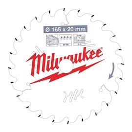 Milwaukee Körfűrészlap hordozható gépekhez (Fához) 165x20x2.2x24 ATB - 1 db