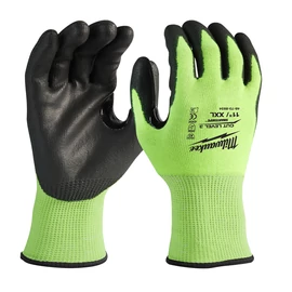 Milwaukee Hi-Vis Vágásbiztos kesztyű 3. vágási szint  - 11/XXL - 1 pár