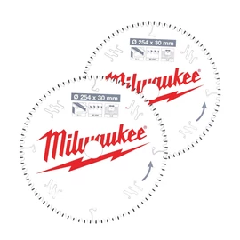 Milwaukee Körfűrészlap készlet gérvágókhoz 2 darabos 254 x 60T/80T