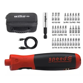 WIHA SpeedE PocketDrive E-csavarhúzó és bitkészlet karácsonyi kiadás 34r. 592T101/No.47183