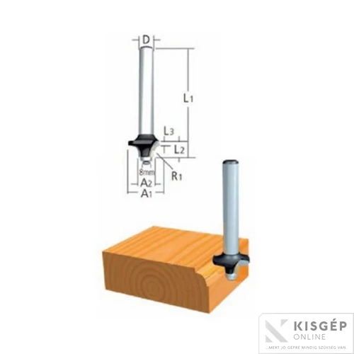 Makita kerekítő kés, befogó: 6 átmérő: 17 rádiusz: 2,3