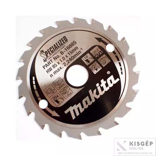 B-09173 Makita körfűrészlap akkus géphez 165x20mm Z24