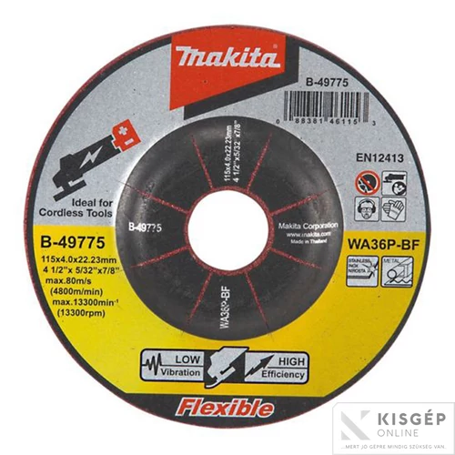 Makita flexibilis csiszolótárcsa 115x4mm