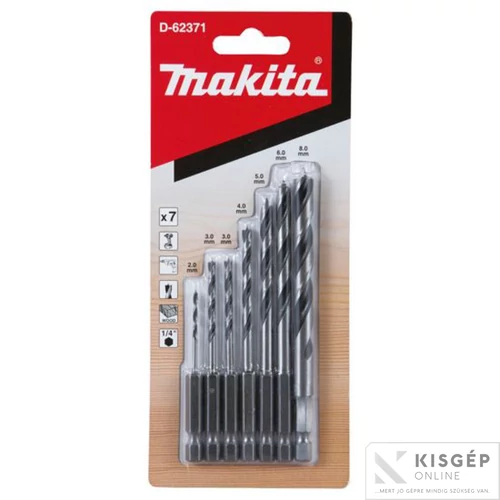 Makita hatszög befogású fafúró készlet 2,3,3,4,5,6,8mm