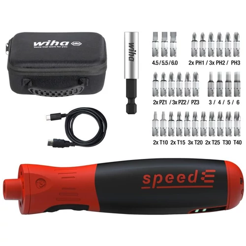 WIHA SpeedE PocketDrive E-csavarhúzó és bit készlet 34r. SL+PH+PZ+T+SW 592T101/No.45791