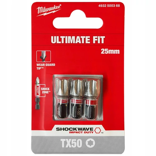 Milwaukee Shockwave bit TX50 25mm - 3 db