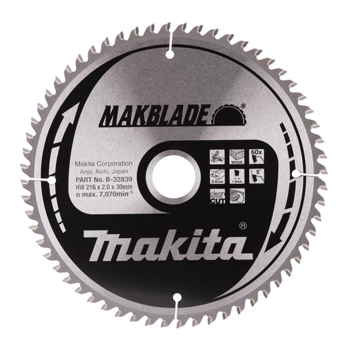 MAKITA körfűrészlap 216x30 Z60 MAKBLADE