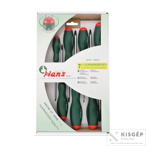 Z csavarhúzó készlet HANS 7 db-os SL+PH+PZ 06301-7MGZ