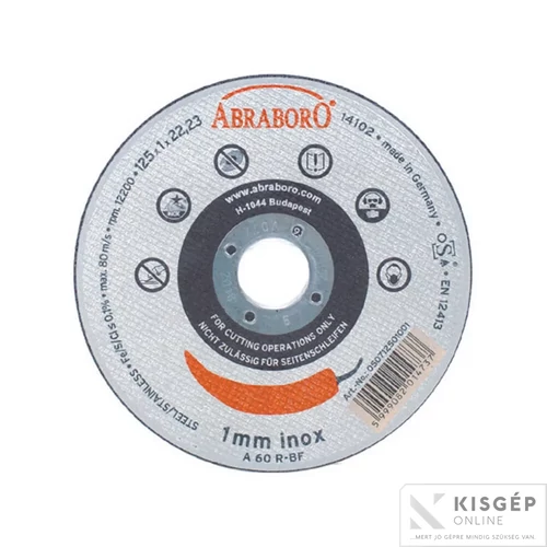 Abraboro fémvágó chili inox125x2.5x22