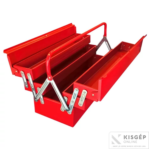 Z szerszámosláda fém 450x200x208mm 5 rekeszes