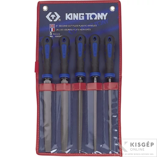 KING TONY Reszelő készlet műanyag nyéllel 200 mm,5 részes