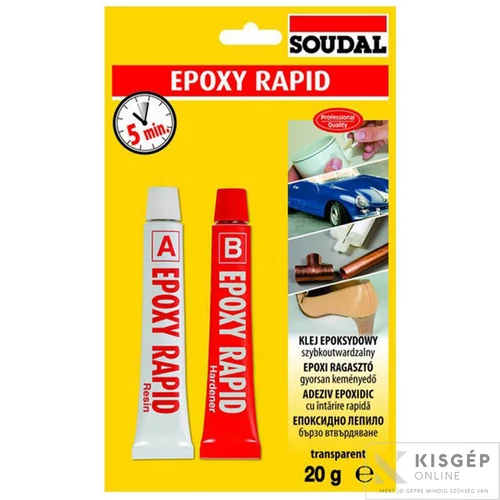 Soudal fémragasztó 2x10g rapid epoxy v1/20g