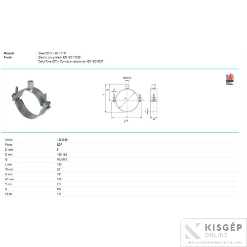 Tyco Perfect-N 6½M8/M10 bilincs gumibetéTyco nélkül