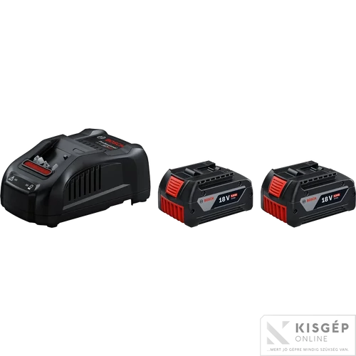 BOSCH akku 2xGBA 18V 5,0Ah + GAL 1880 CV gyorstöltő